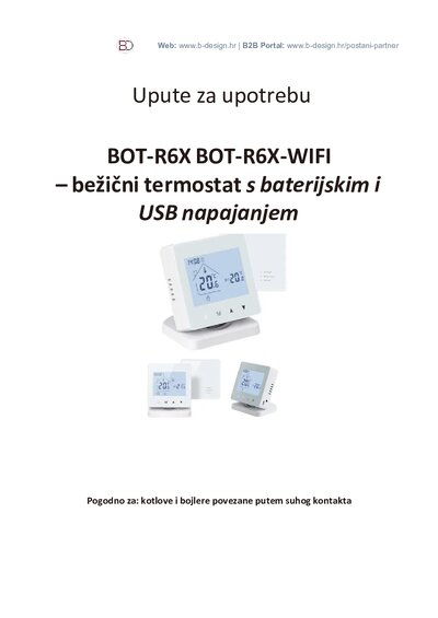 Upute BOT R6X R6X WIFI